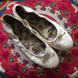 NWT Sam Edelman Felicia Snakeskin Off white flats